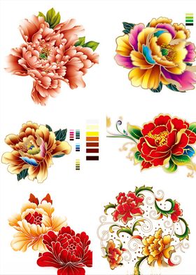 彩绘牡丹花飞燕