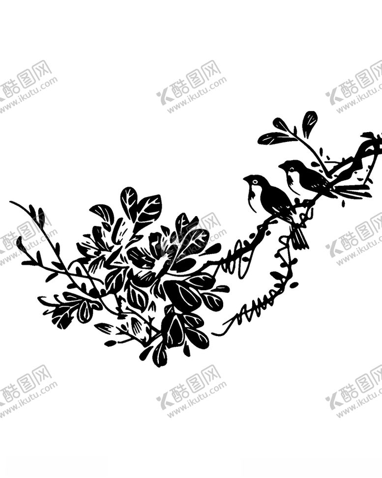 编号：23870609291427539386【酷图网】源文件下载-矢量花鸟图