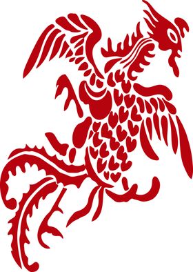 凤凰 复古 国风 插画 卡通 