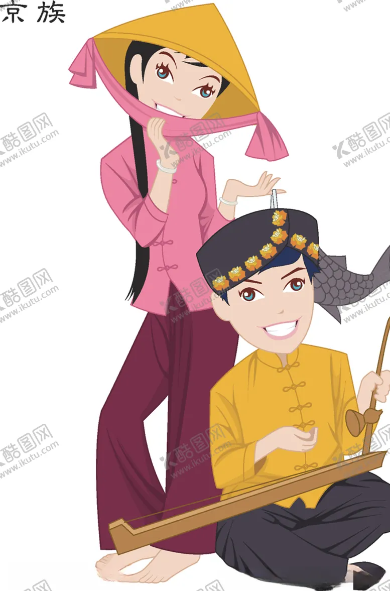 编号：37883010140105382481【酷图网】源文件下载-56个少数民族人物插画