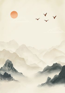 水墨山背景