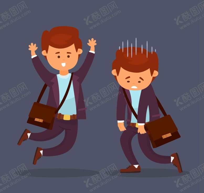 编号：25490310072308232341【酷图网】源文件下载-高兴和失望的商务男