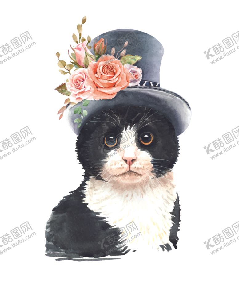 水彩动物幼儿园背景墙卡通图案猫头鹰