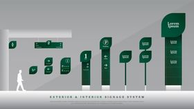 标识标牌导视系统3D效果图模型