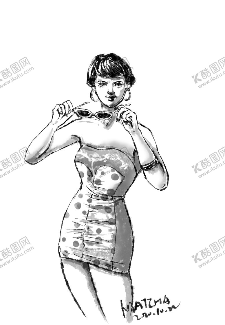 编号：92268706241101166318【酷图网】源文件下载-戴墨镜的女人