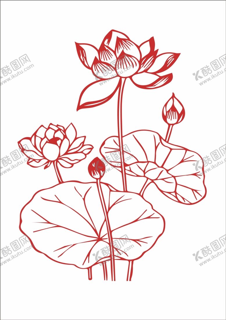 编号：28063701150527329966【酷图网】源文件下载-荷花矢量图