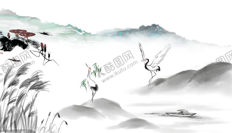 编号：47524306290214221756【酷图网】源文件下载-水墨山水画