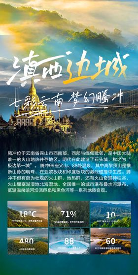 七彩云南梦幻腾冲旅游宣传海报