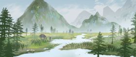 古风山水国风清新插画背景素材