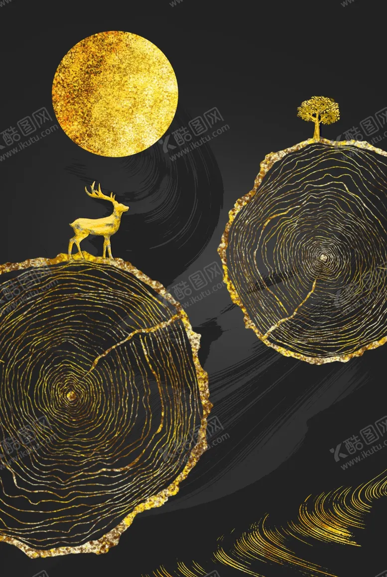 编号：67993006252206401679【酷图网】源文件下载-年轮鹿