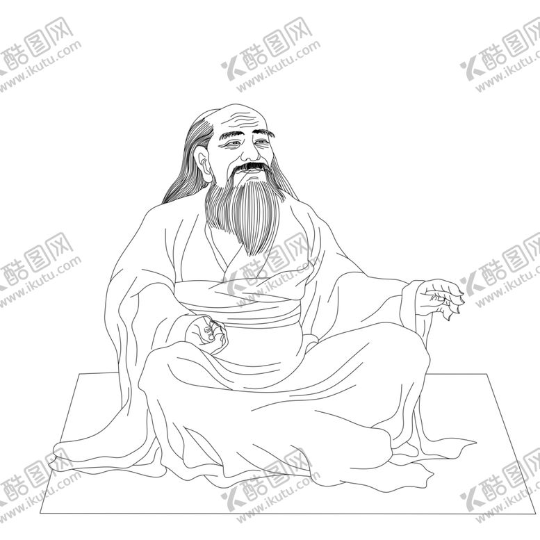 编号：34606409230316025570【酷图网】源文件下载-古代人物3线描