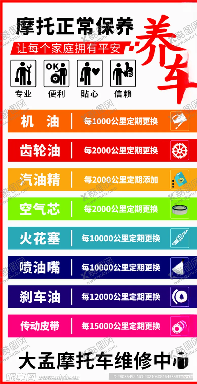 编号：98950604170215003860【酷图网】源文件下载-摩托保养海报