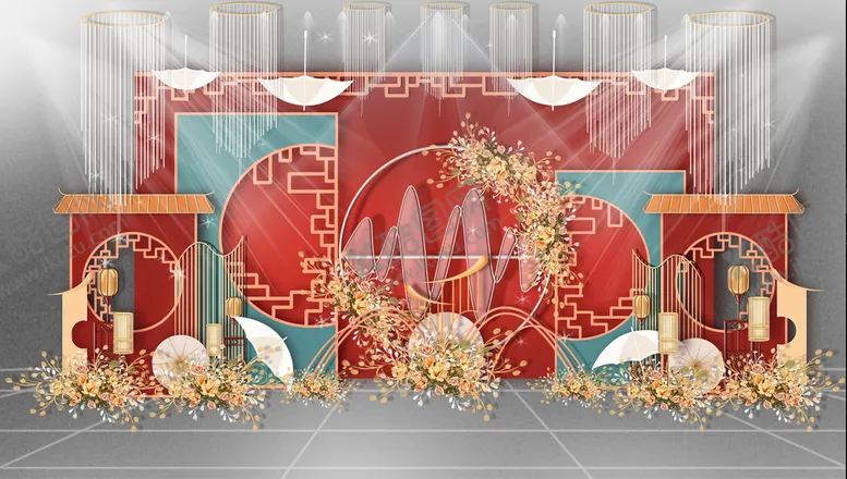 编号：03698409162238423019【酷图网】源文件下载-新中式婚礼效果