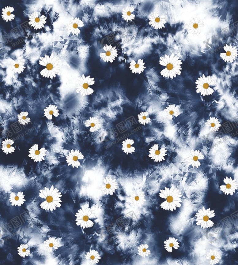 编号：13813409240431163185【酷图网】源文件下载-数码印花扎染菊花