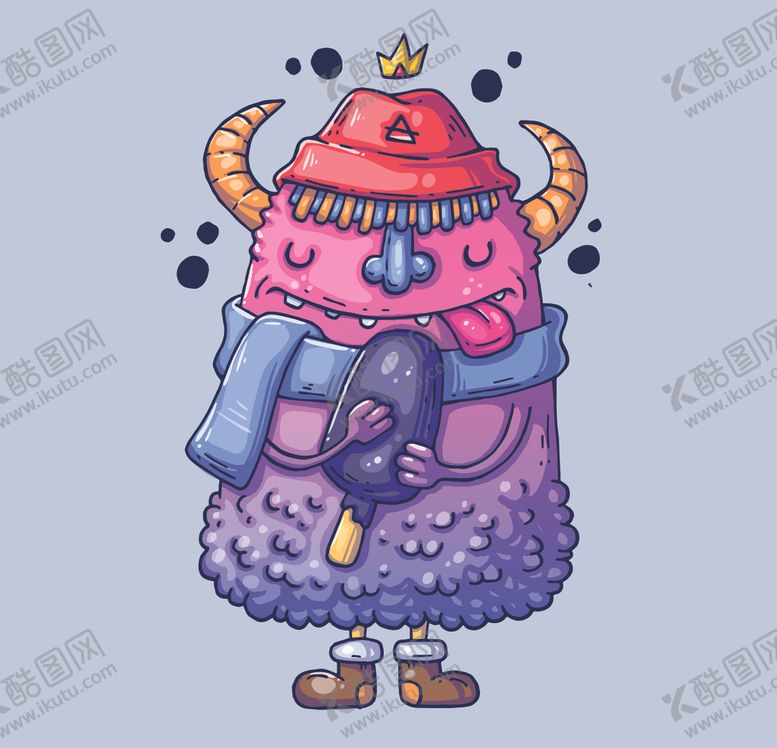 编号：65971309111632381499【酷图网】源文件下载-创意嘻哈怪物涂鸦插画