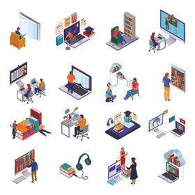 在线阅读矢量插图