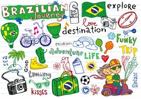 巴西主题元素插画