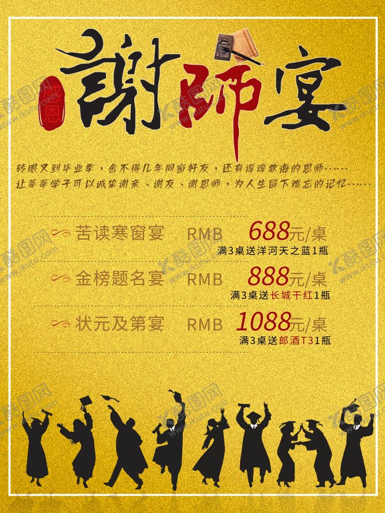 编号：64224001251435057096【酷图网】源文件下载-谢师宴