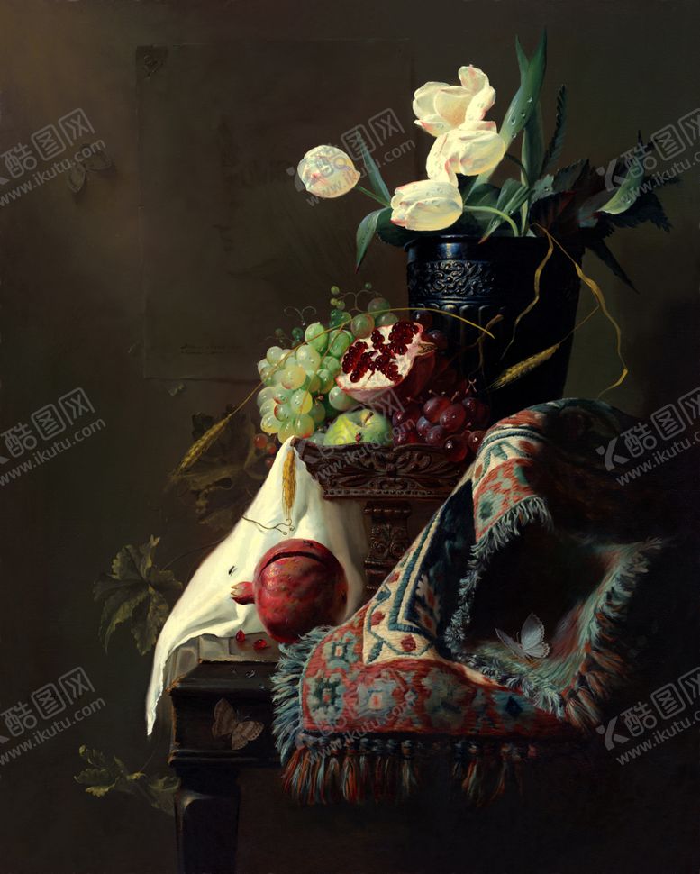 编号：55178101210248211576【酷图网】源文件下载-花卉静物油画