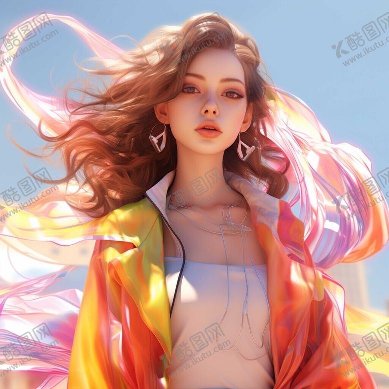 编号：65864712042201331543【酷图网】源文件下载-绚丽插画风动漫卡通美女头像
