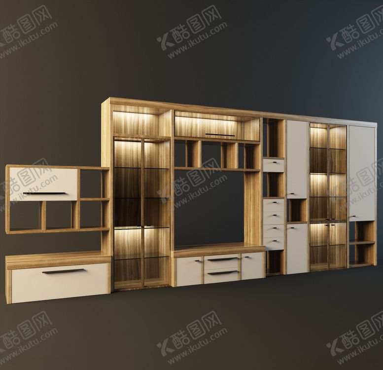 编号：68401510111502043975【酷图网】源文件下载-3D柜体模型宜家柜子模型