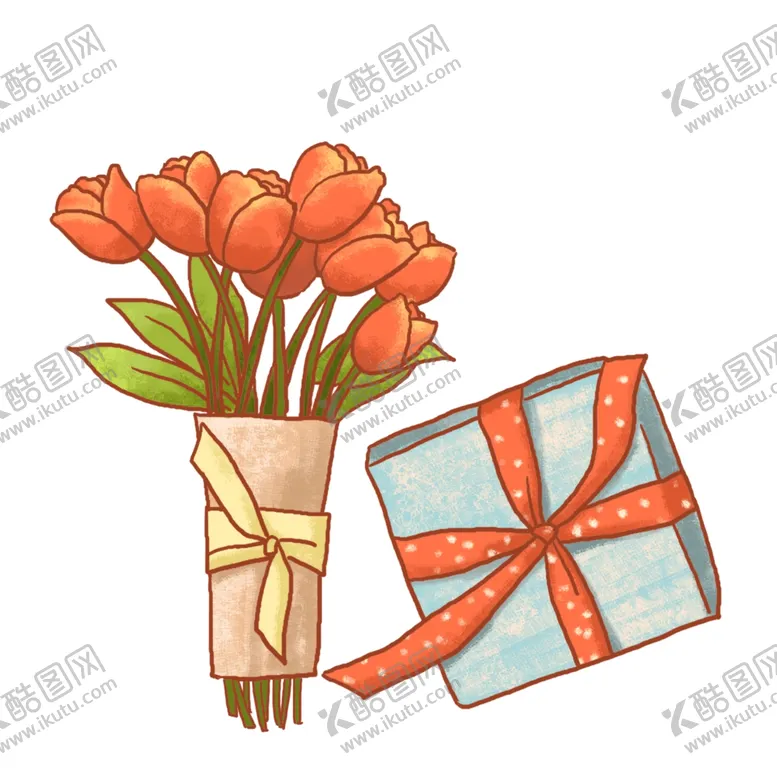 编号：16269604071044586183【酷图网】源文件下载-郁金香礼品盒插画
