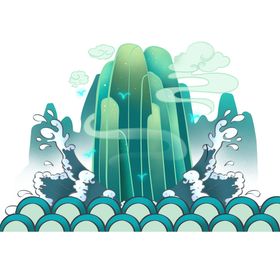 中国风山水油墨复古