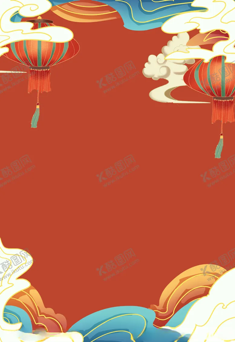 编号：61064205232325301910【酷图网】源文件下载-春节新年红色手绘中国风背景
