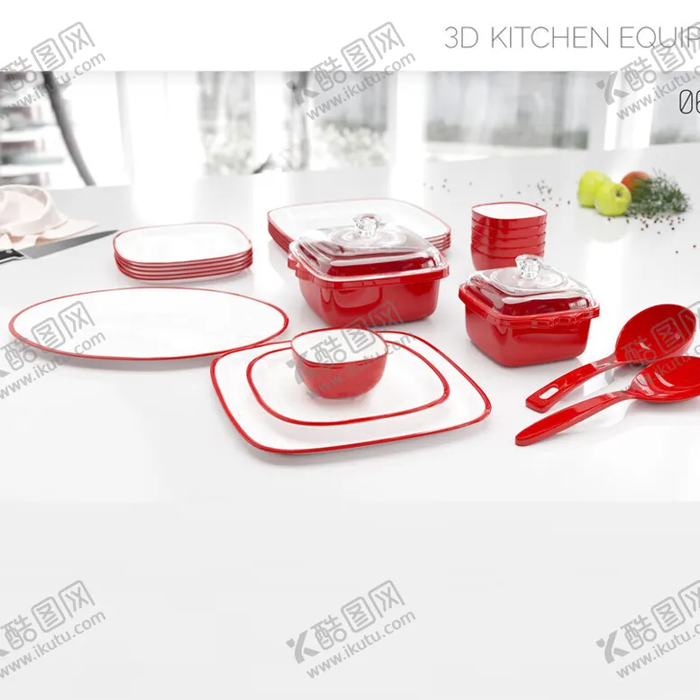 编号：33611502182153048685【酷图网】源文件下载-C4D模型餐具
