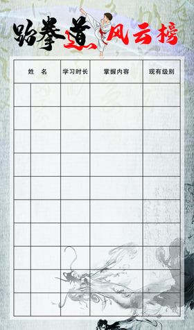 跆拳道风云榜