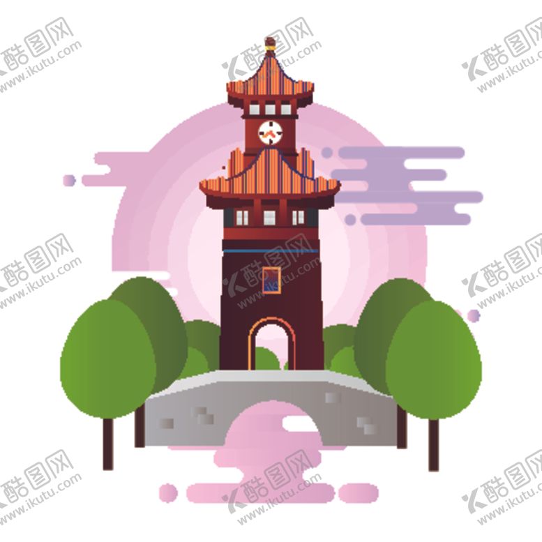 编号：97579109200108447822【酷图网】源文件下载-创意城市地标建筑物插画