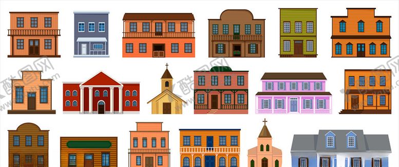 编号：17934509120554179021【酷图网】源文件下载-卡通建筑