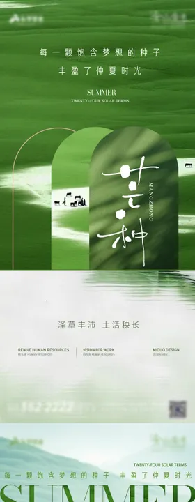 芒种二十四节气海报稻子麦子