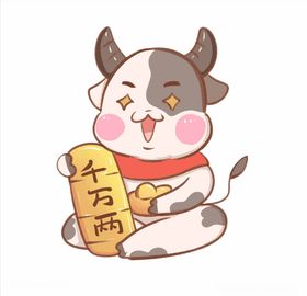卡通牛素材矢量年2021年年国潮年