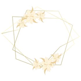 金色边框植物花环标题栏png免抠图