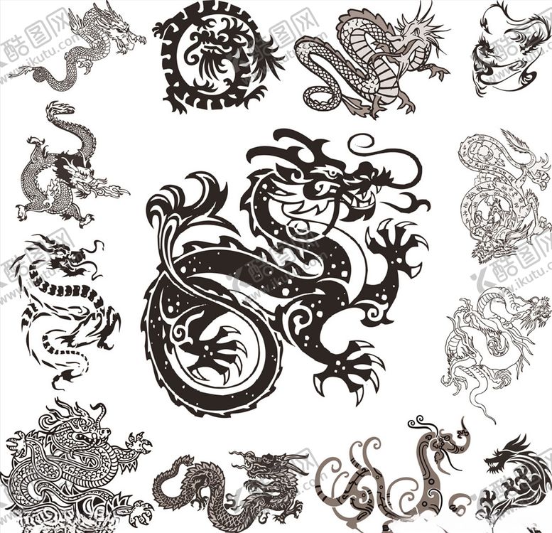 编号：82306407031955397332【酷图网】源文件下载-矢量龙传统文化龙纹