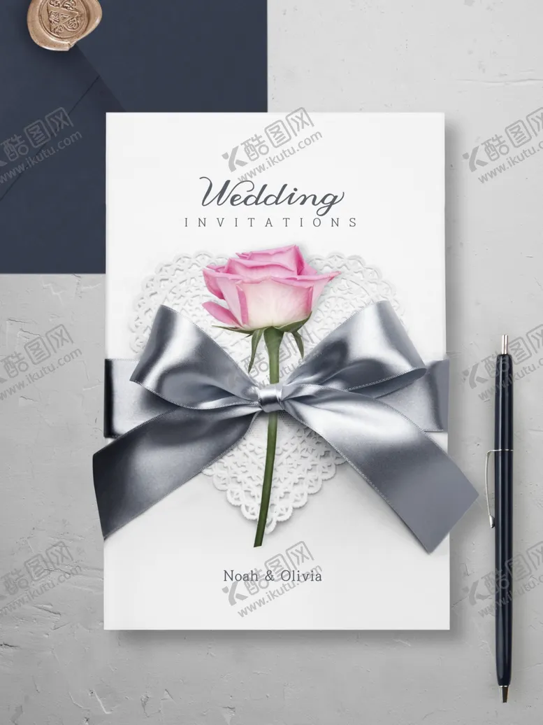 编号：34913506162058218143【酷图网】源文件下载-婚礼请柬花卉唯美邀请函鲜花