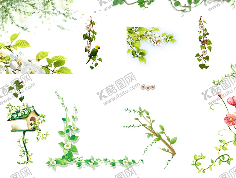 编号：07314909181408476872【酷图网】源文件下载-绿色植物元素