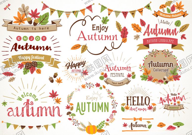 编号：11762011210115588442【酷图网】源文件下载-秋季装饰元素集合