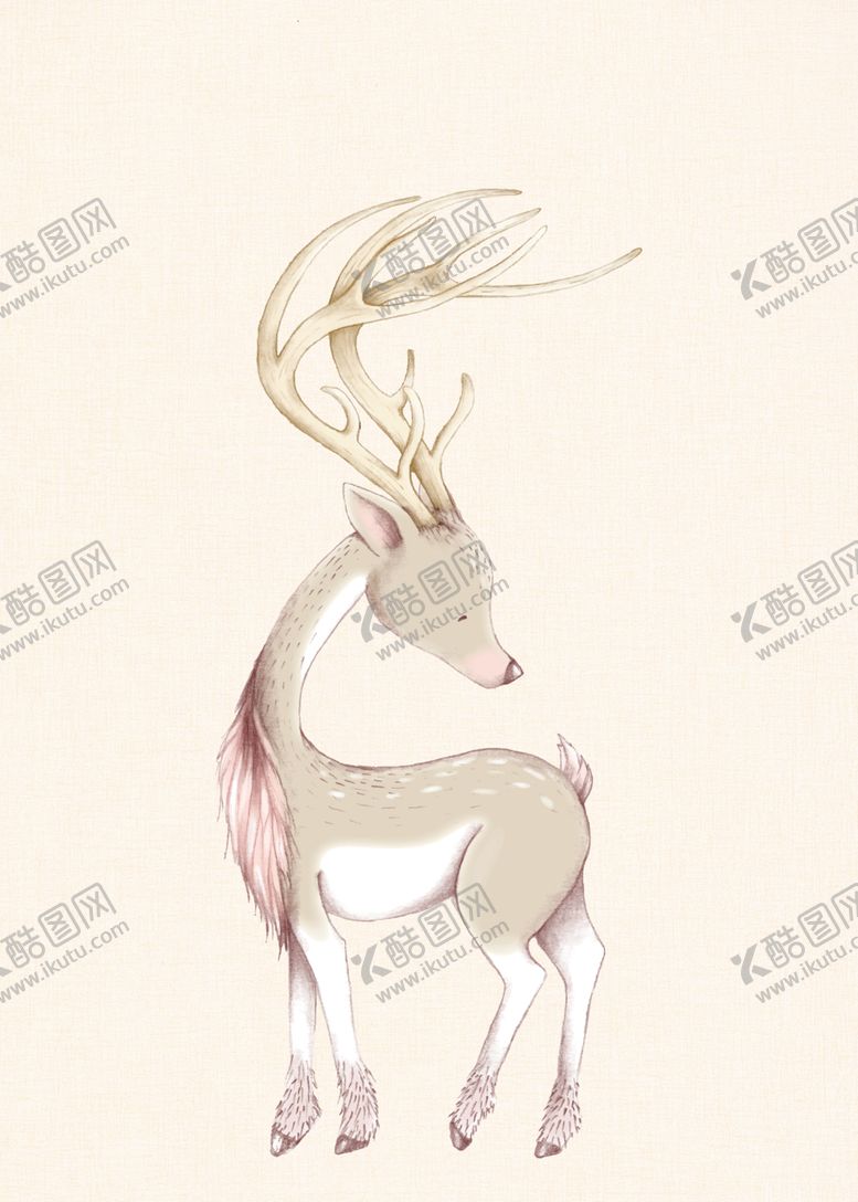 编号：67400009091136249399【酷图网】源文件下载-麋鹿现代装饰画