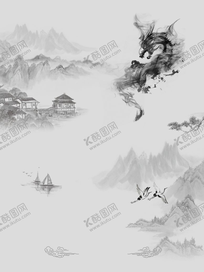 编号：99899204280005303473【酷图网】源文件下载-水墨海报