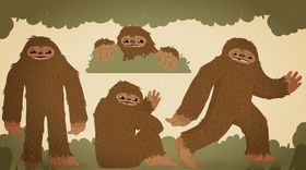 手绘大型野人插画设计