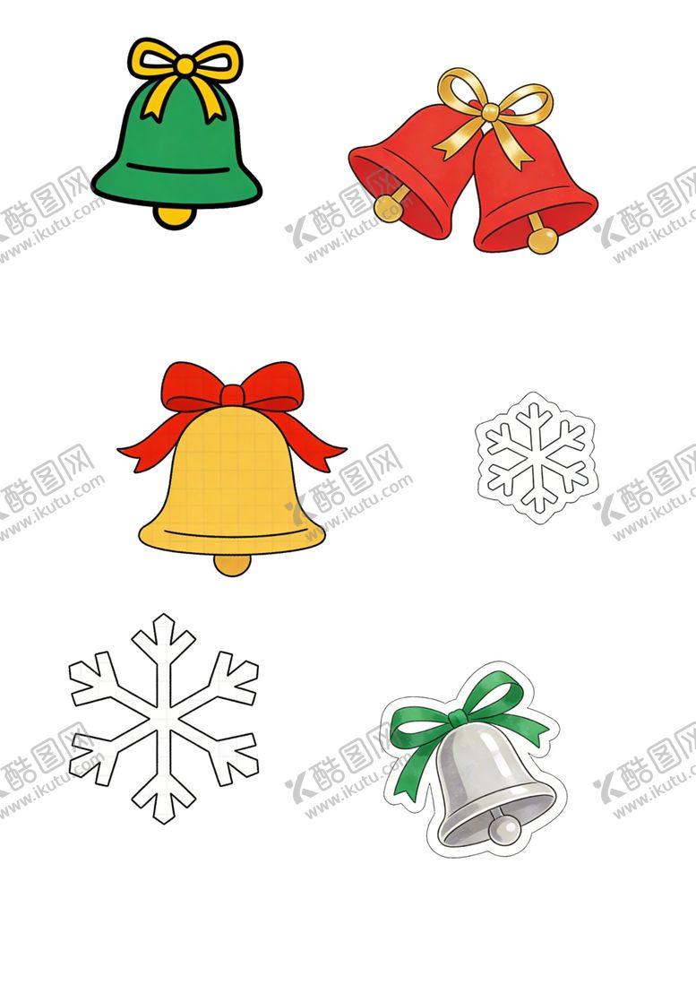编号：82886504042356149221【酷图网】源文件下载-圣诞铃铛雪花装饰图案