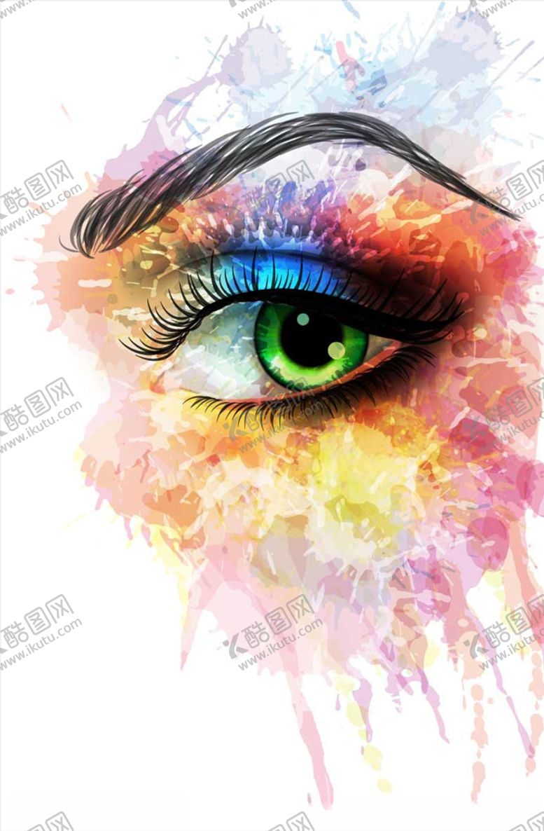 编号：67308109180601286133【酷图网】源文件下载-水彩眼睛