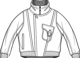服装款式V领上衣图效果图