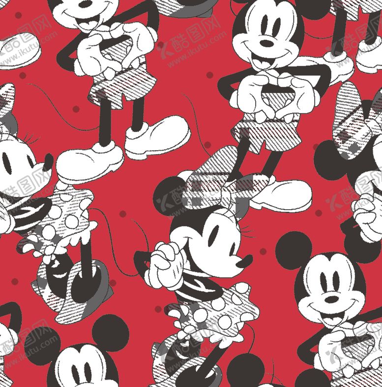 编号：36048509241838219764【酷图网】源文件下载-米奇小熊设计数码印花