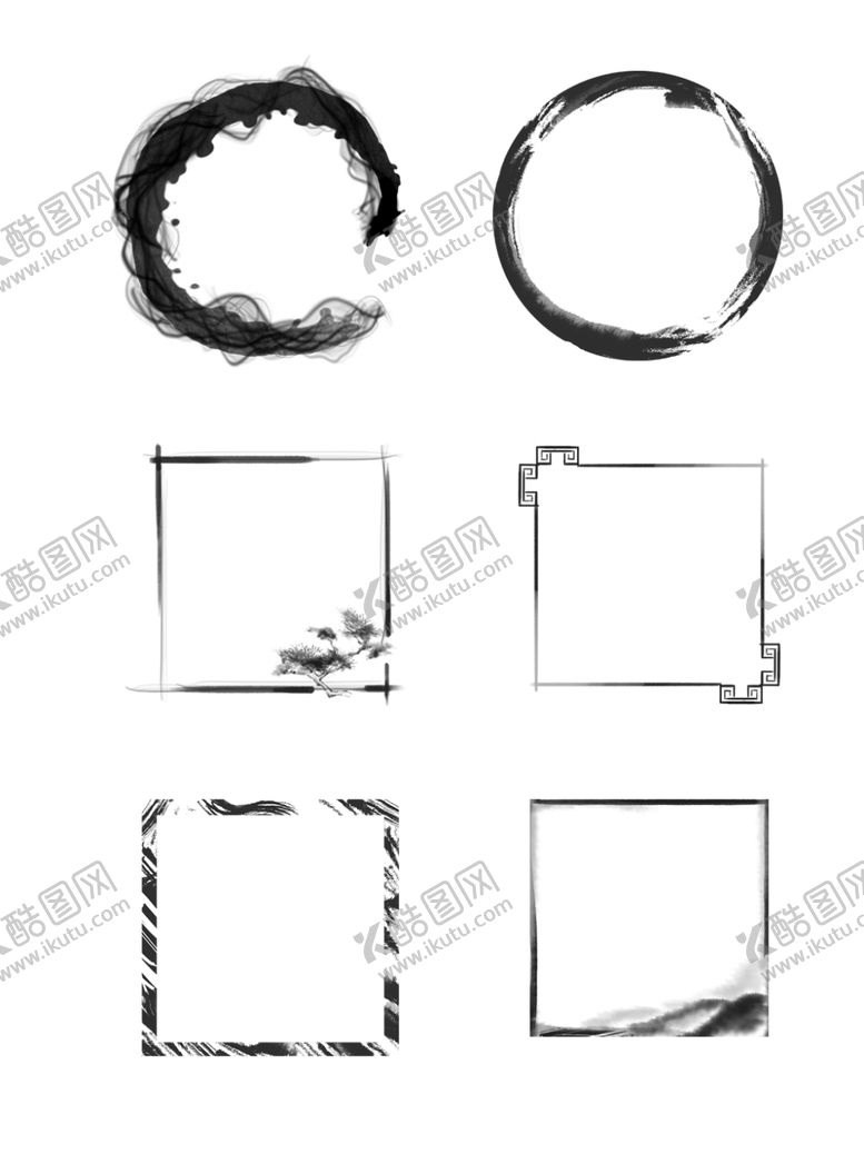 编号：94494810102155327544【酷图网】源文件下载-水墨素材毛笔画素材墨迹素材