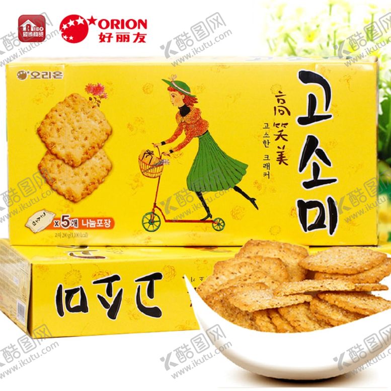编号：55815409192332285051【酷图网】源文件下载-韩国高笑美芝麻饼干200g