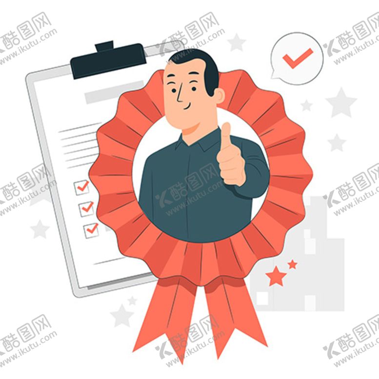 编号：46895009252116375638【酷图网】源文件下载-扁平化插画竖起大拇指的男人