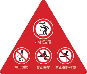 门窗小心玻璃警示贴